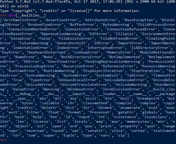 如何查看 Python 全部内置变量和内置函数？